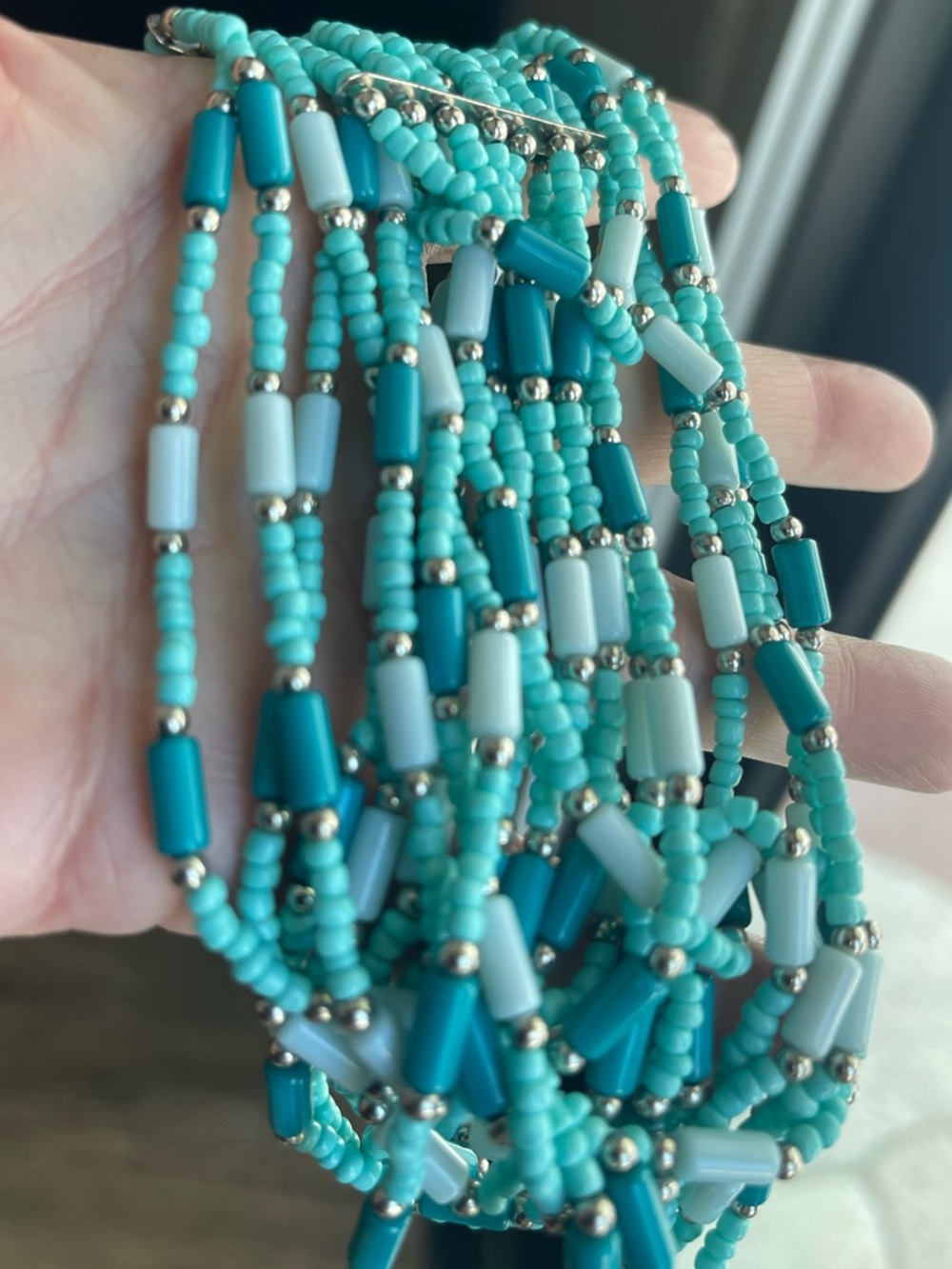 Turquoise Multi-Strand Beaded Necklace - Picture 8 of 10